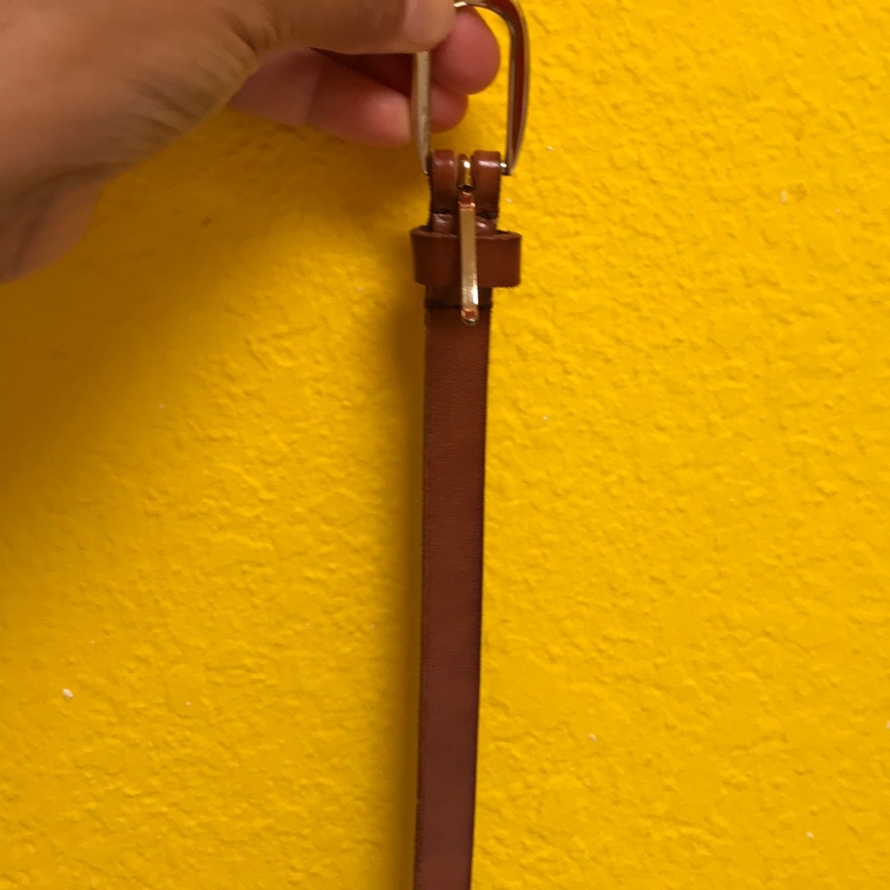 Skinny tan leather belt. Medium. Waist 29.